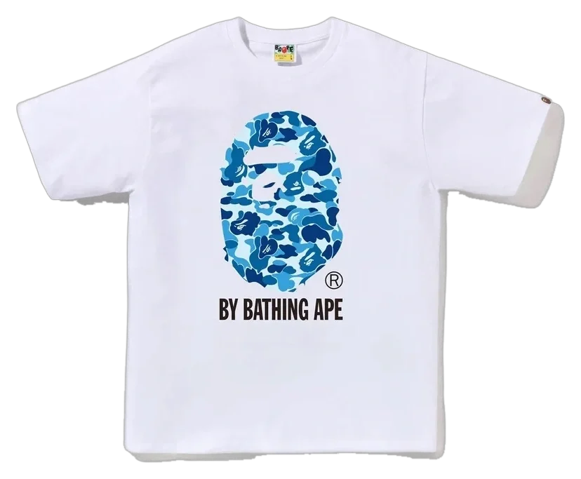 Wild Camo Ape Head Tee — White / Blue Camo