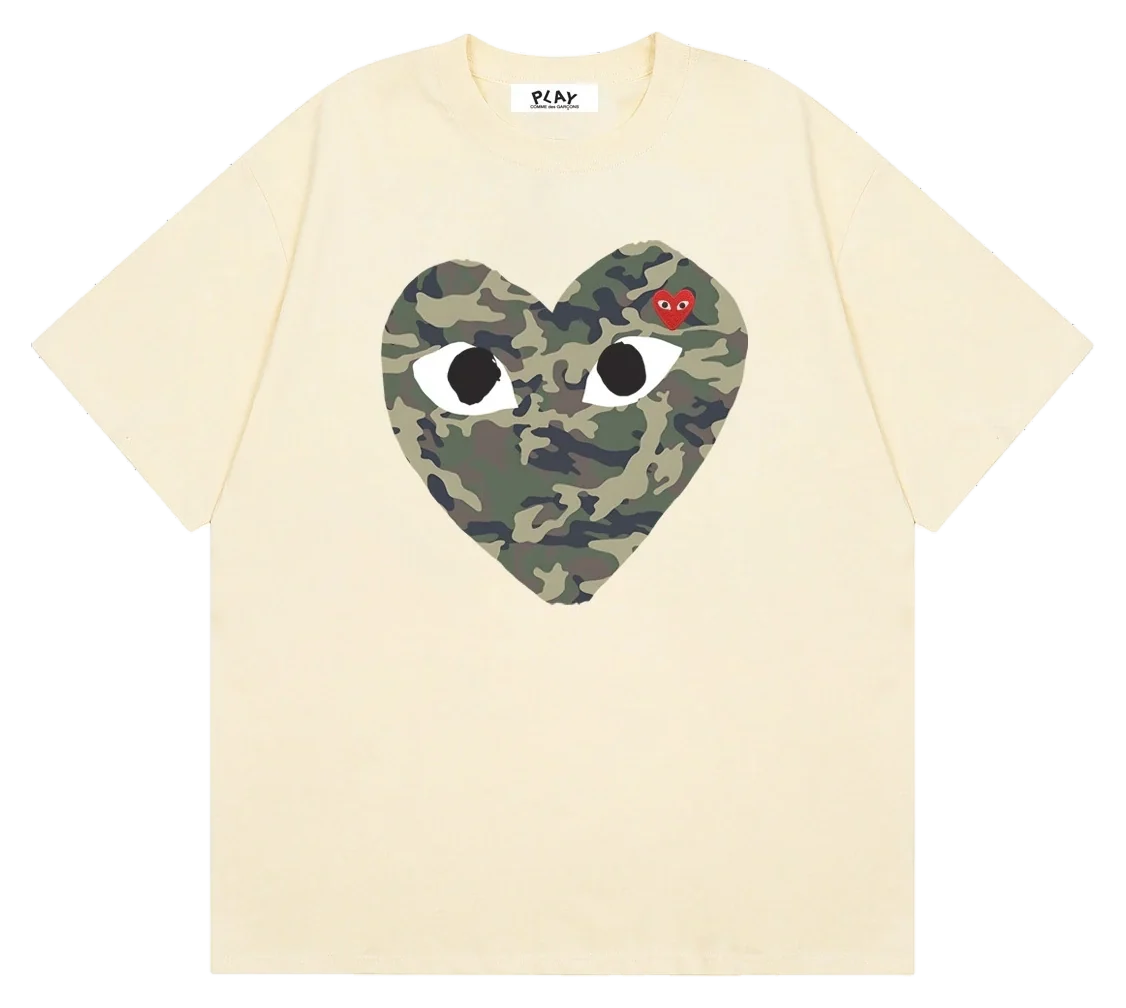 Camo Heart Cult Tee — Apricot
