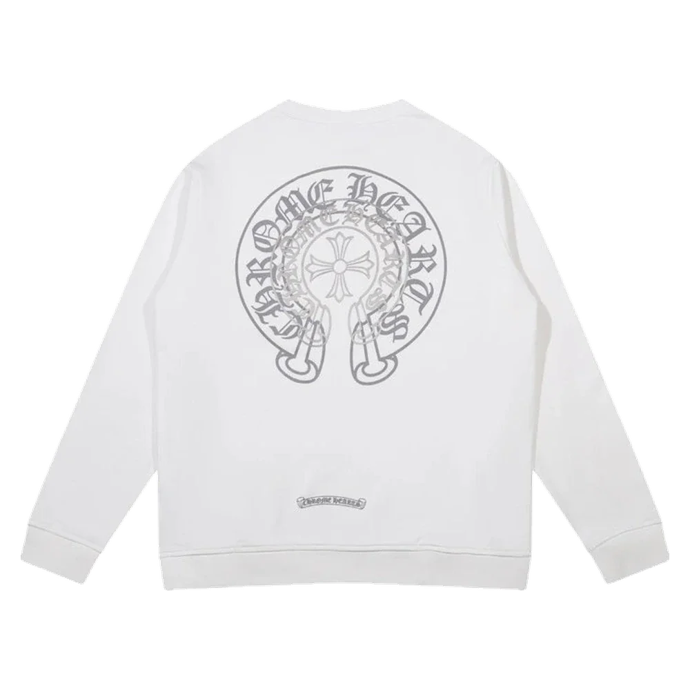 Gothic Cross Long Sleeve — Horseshoe White