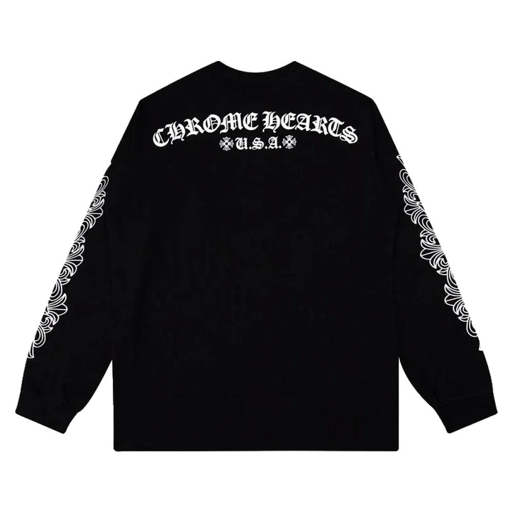 Gothic Cross Long Sleeve — Classic Logo Black