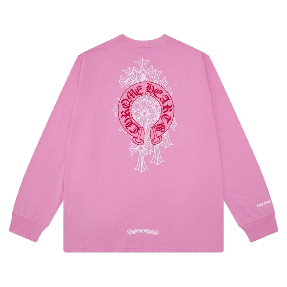 Gothic Cross Long Sleeve — Crimson Crest Pink