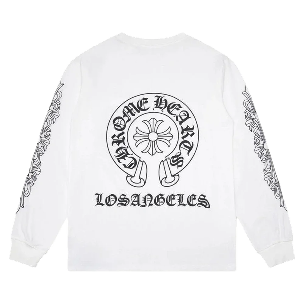 Gothic Cross Long Sleeve — LA Scroll White