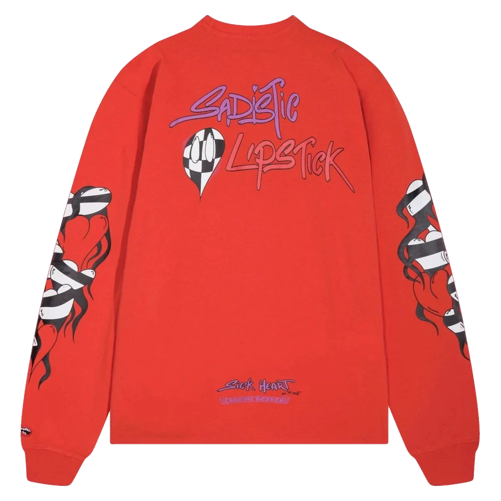 Gothic Cross Long Sleeve — Script Red