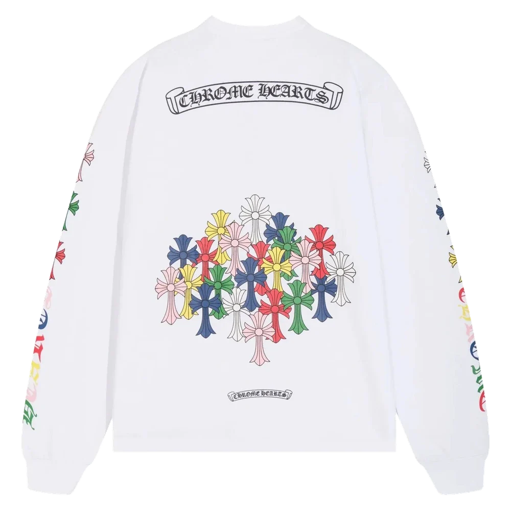 Gothic Cross Long Sleeve — Confetti Cross White