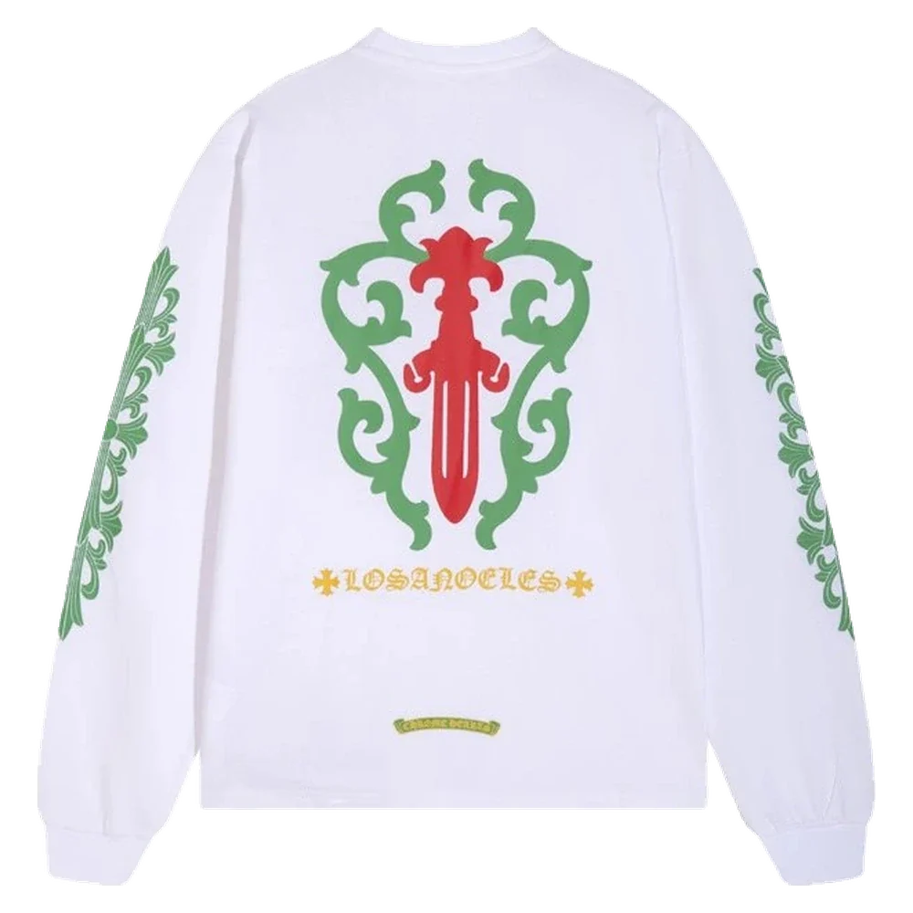 Gothic Cross Long Sleeve — Dagger Vine White