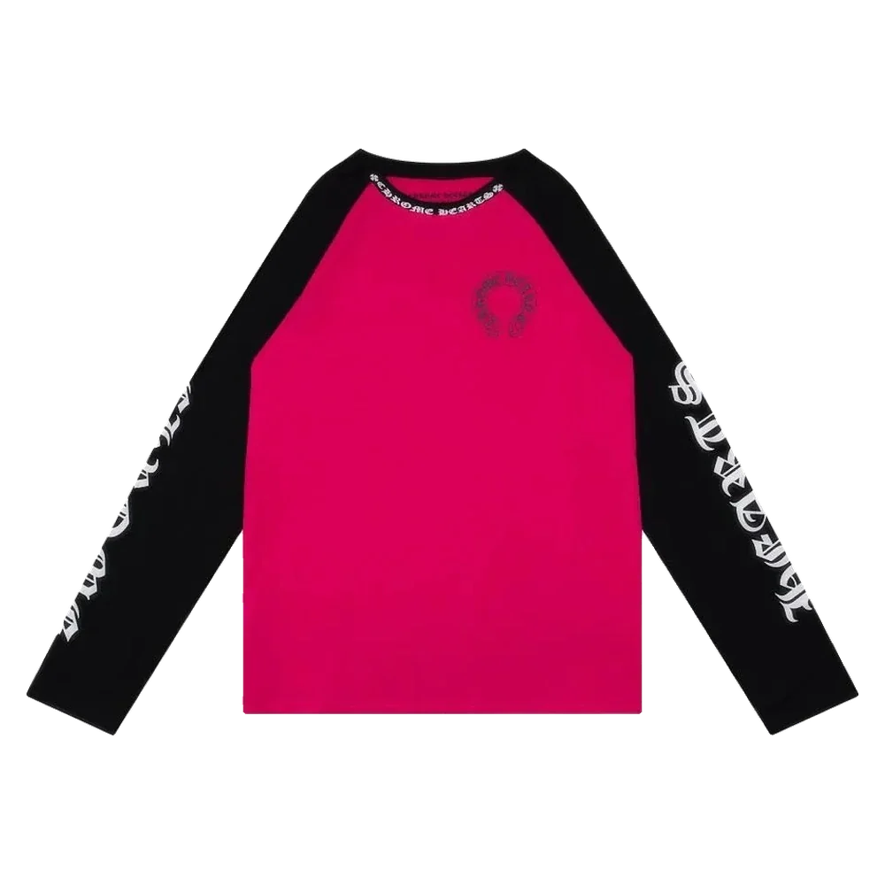 Gothic Cross Long Sleeve — Magenta Raglan