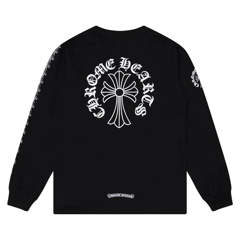 Gothic Cross Long Sleeve — Arch Logo Black