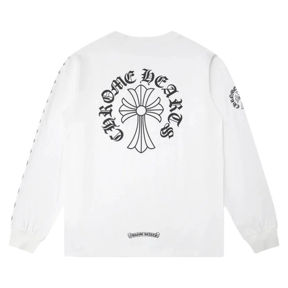 Gothic Cross Long Sleeve — Arch Logo White