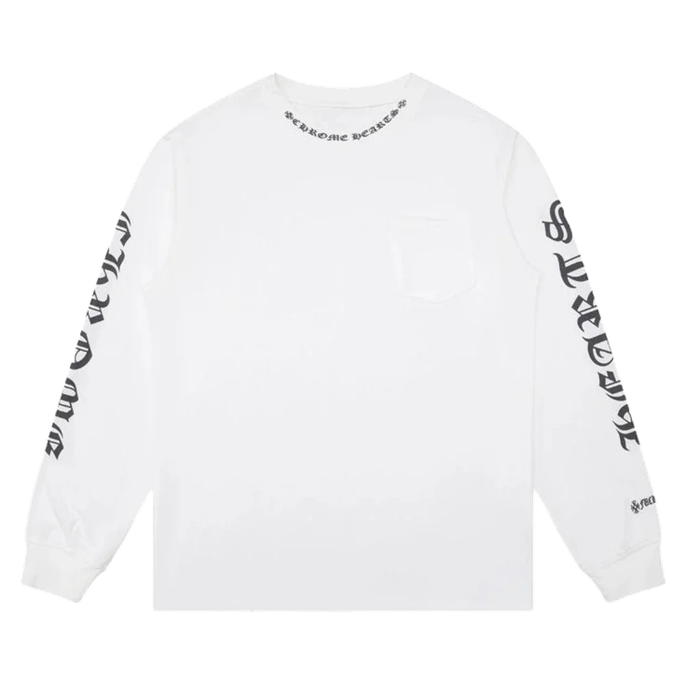 Gothic Cross Long Sleeve — Sleeve Script White