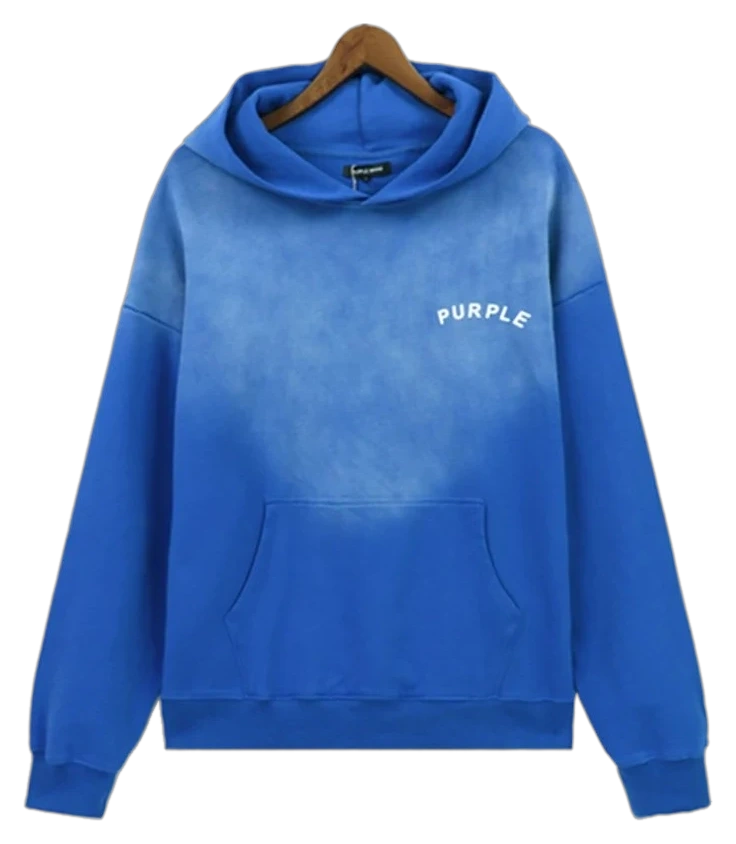 Spiral Script Heavy Hoodie — Royal Blue Fade