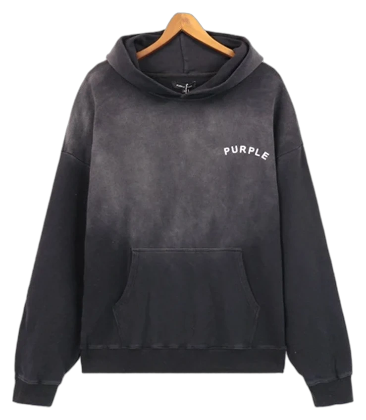 Spiral Script Heavy Hoodie — Washed Black