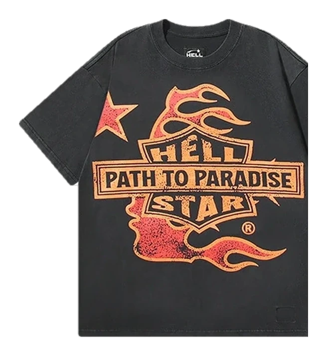 Hellstar-Style Washed Vintage Tee — Washed Black — No. 600