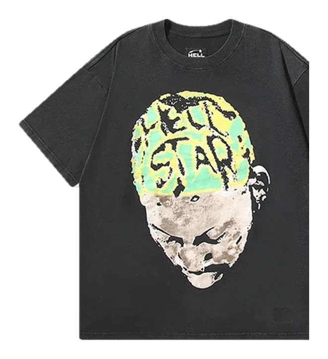 Hellstar-Style Washed Vintage Tee — Washed Black — No. 611