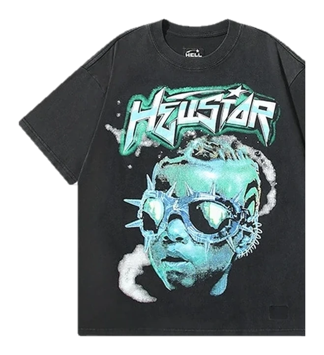 Hellstar-Style Washed Vintage Tee — Washed Black — No. 615