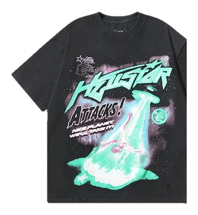 Hellstar-Style Washed Vintage Tee — Washed Black — No. 618