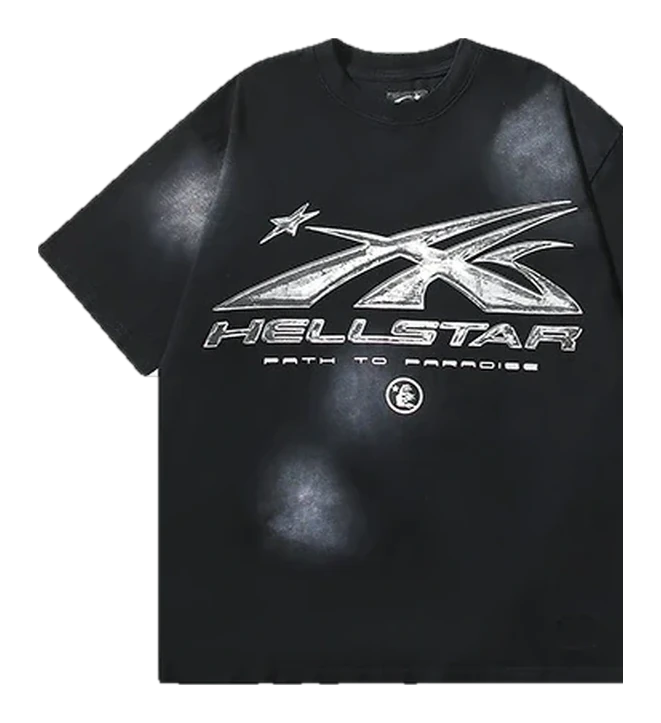 Hellstar-Style Washed Vintage Tee — Washed Black — No. 619