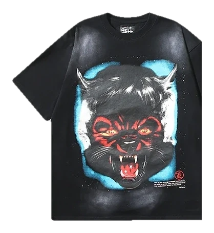 Hellstar-Style Washed Vintage Tee — Washed Black — No. 622