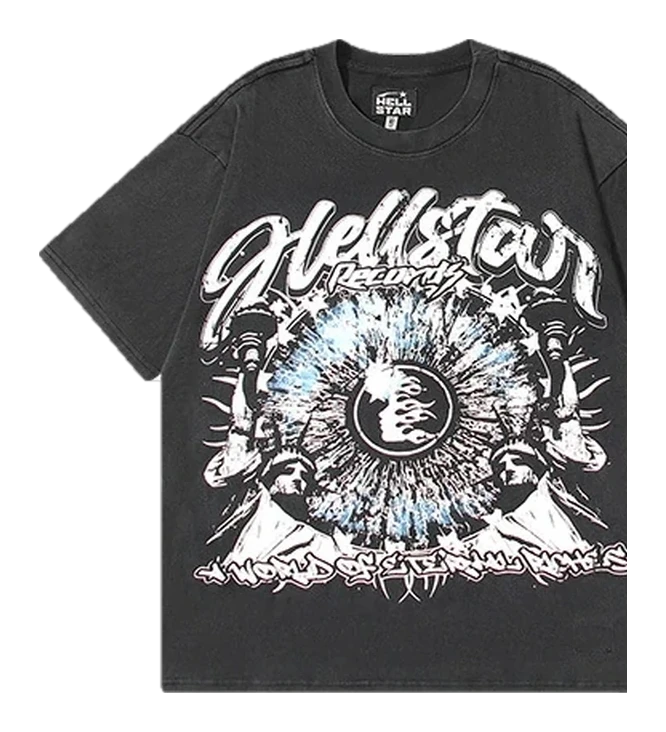 Hellstar-Style Washed Vintage Tee — Washed Black — No. 625
