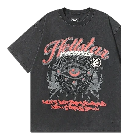 Hellstar-Style Washed Vintage Tee — Washed Black — No. 630