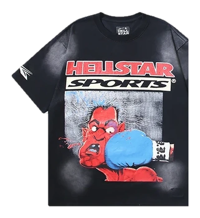 Hellstar-Style Washed Vintage Tee — Washed Black — No. 635