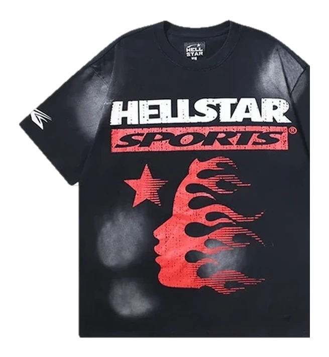 Hellstar-Style Washed Vintage Tee — Washed Black — No. 636
