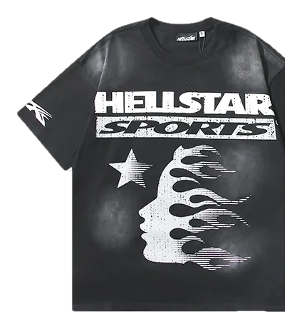 Hellstar-Style Washed Vintage Tee — Washed Black — No. 658