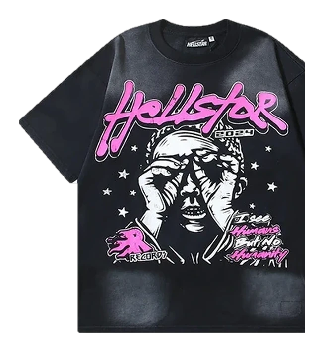 Hellstar-Style Washed Vintage Tee — Washed Black — No. 670