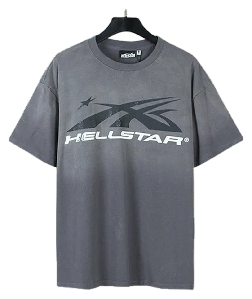 Hellstar-Style Washed Vintage Tee — Washed Grey — No. 676