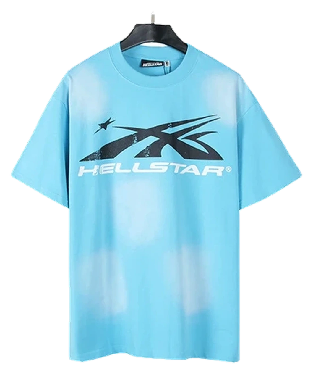 Hellstar-Style Washed Vintage Tee — Washed Blue — No. 676