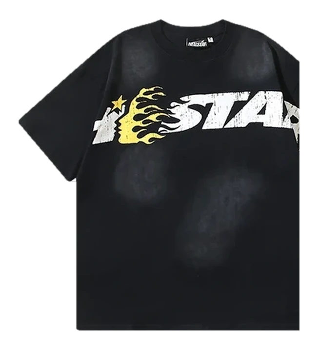 Hellstar-Style Washed Vintage Tee — Washed Black — No. 681