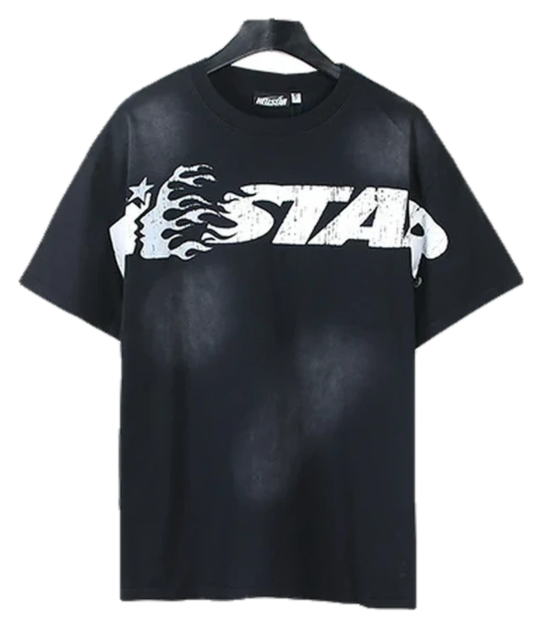Hellstar-Style Washed Vintage Tee — Washed Black — No. 682