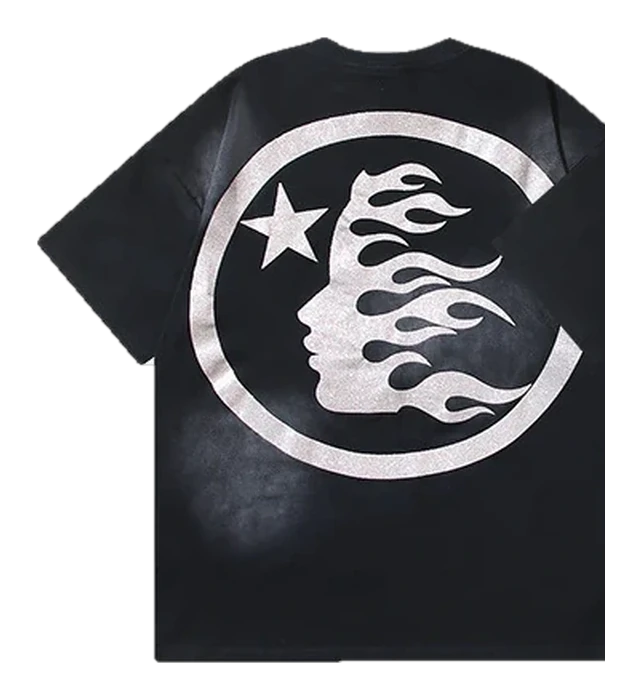 Hellstar-Style Washed Vintage Tee — Washed Black Glitter — No. 690