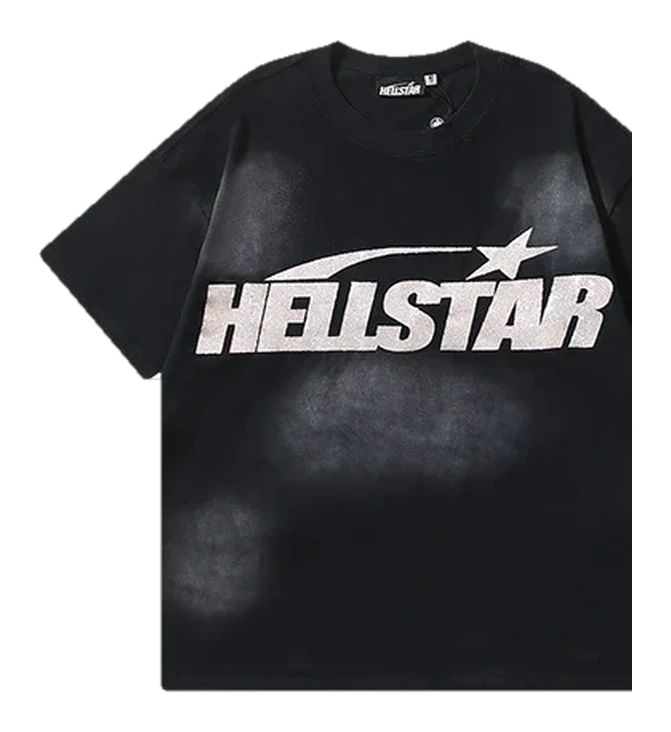 Hellstar-Style Washed Vintage Tee — Washed Black Glitter — No. 691