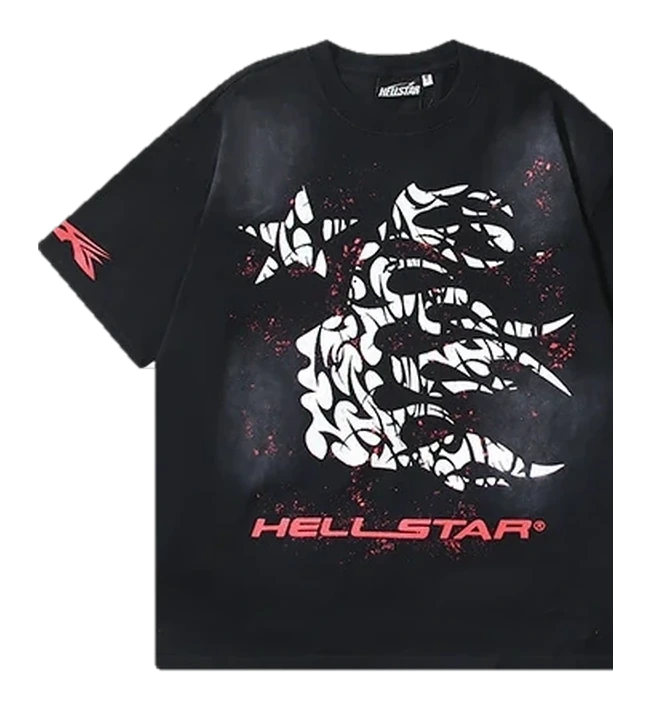 Hellstar-Style Washed Vintage Tee — Washed Black — No. 692