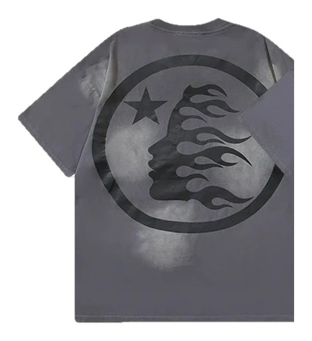 Hellstar-Style Washed Vintage Tee — Washed Grey — No. 695