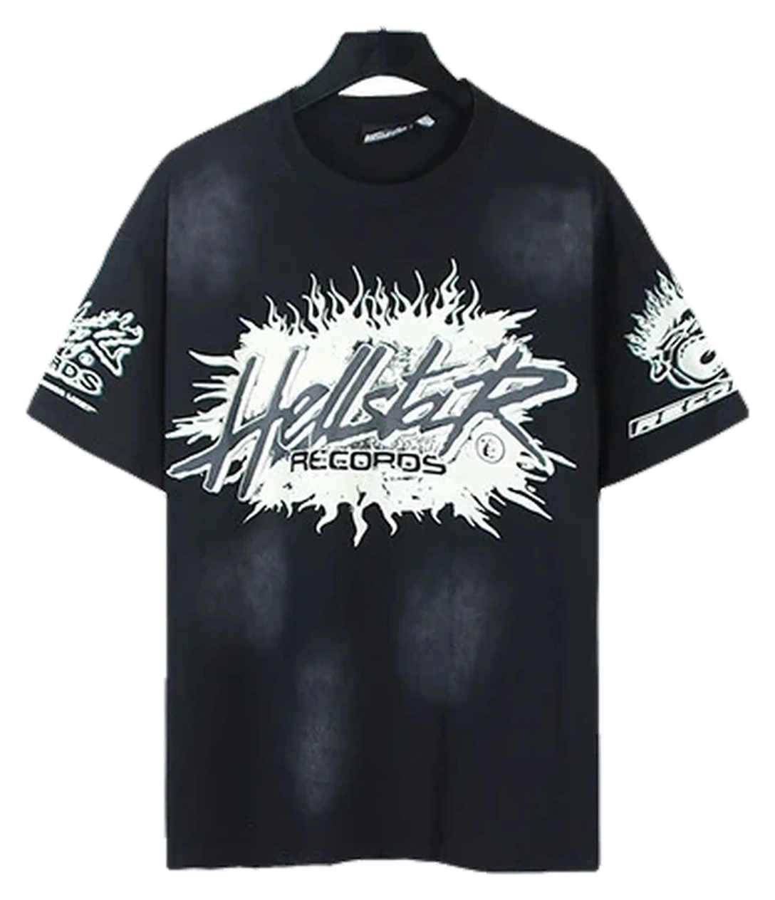 Hellstar-Style Washed Vintage Tee — Washed Black — No. 696