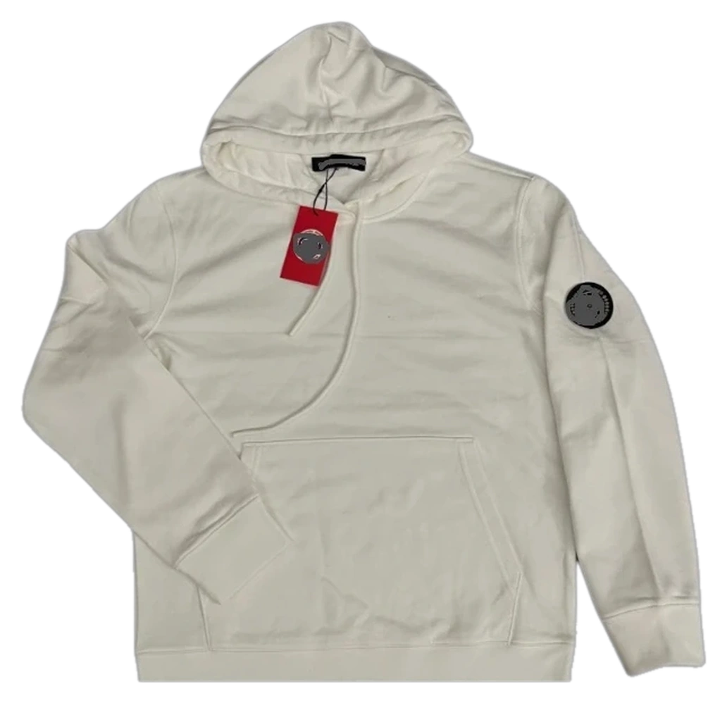 Heavyweight 370g Hoodie — White — Black tab