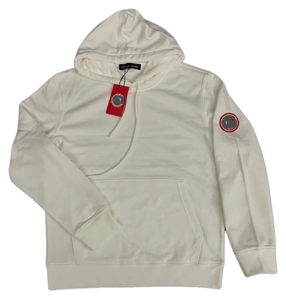 Heavyweight 370g Hoodie — White — Red tab