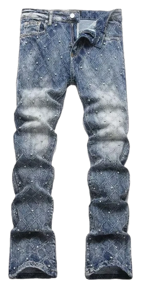 Distressed Embroidered Stretch Jeans — Wash No. 39