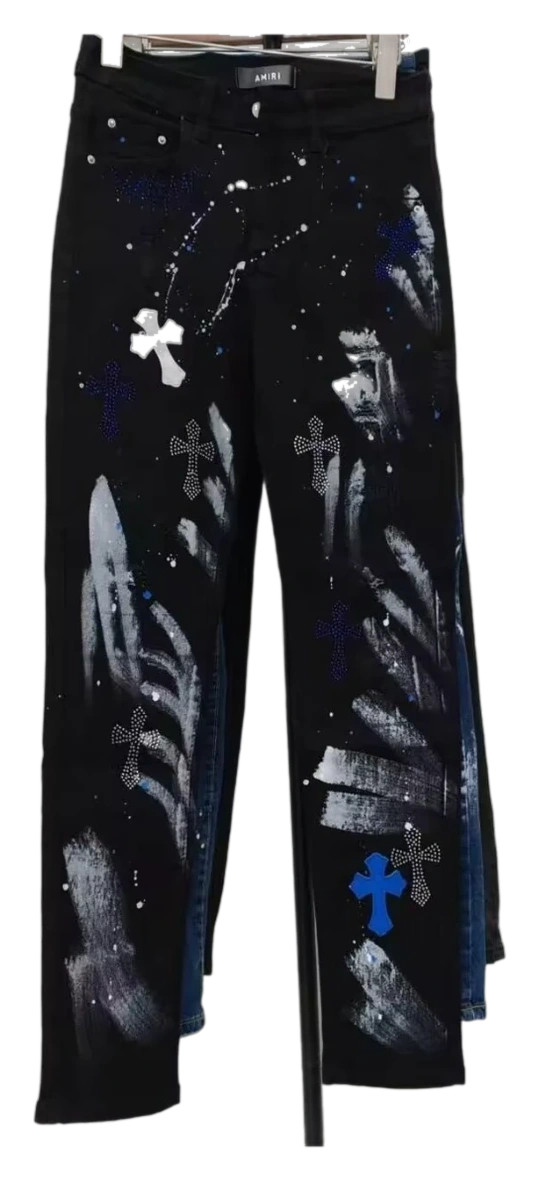 Distressed Embroidered Stretch Jeans — Wash No. 48