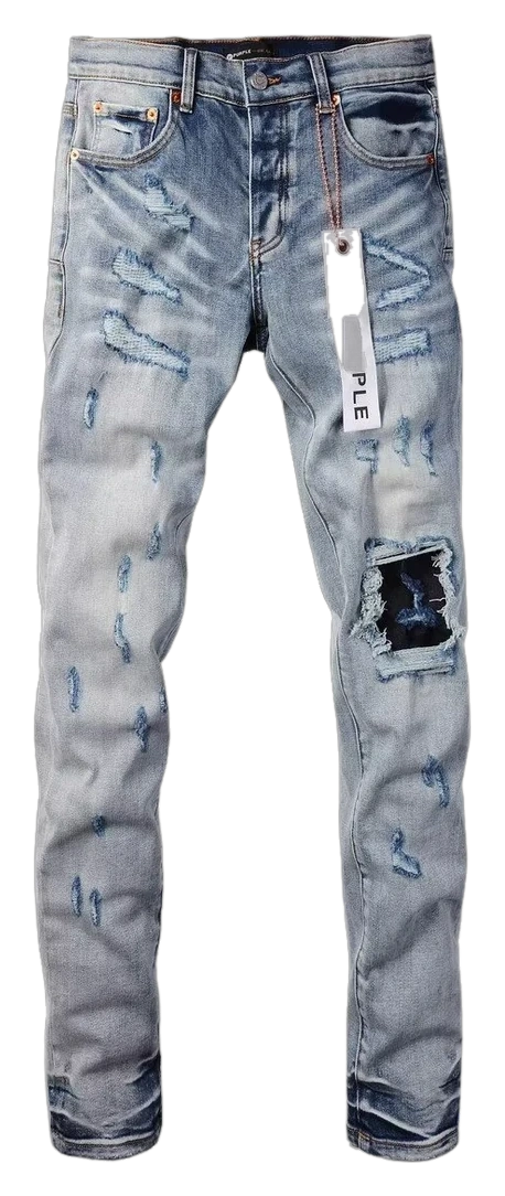 Distressed Embroidered Stretch Jeans — Wash No. 53