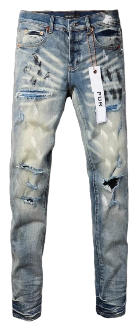 Distressed Embroidered Stretch Jeans — Wash No. 55