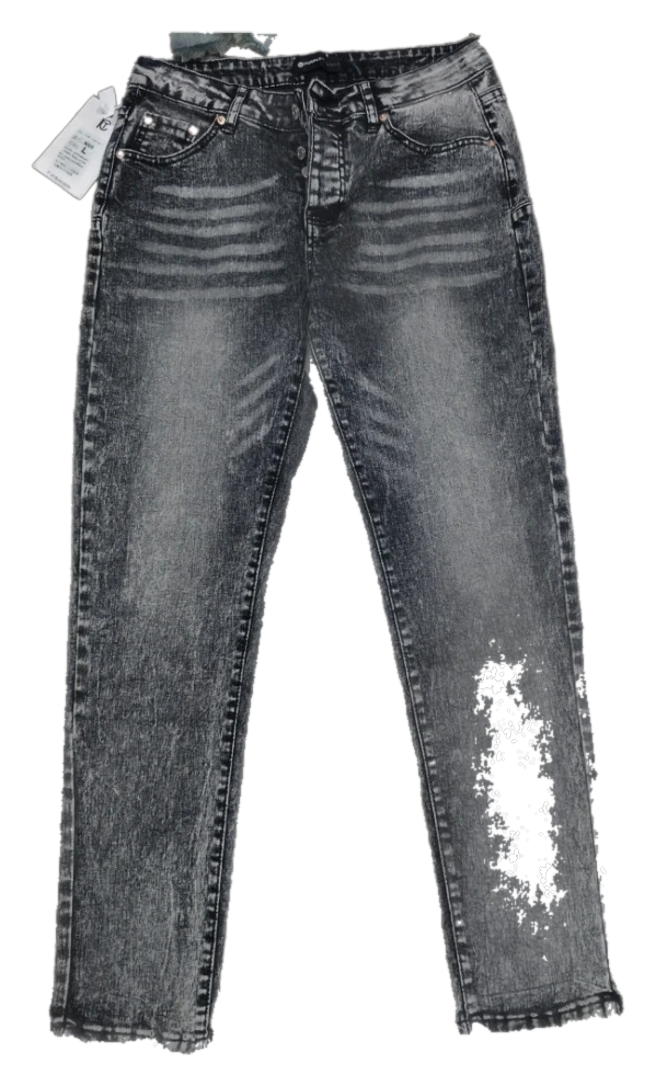 Distressed Embroidered Stretch Jeans — Wash No. 66
