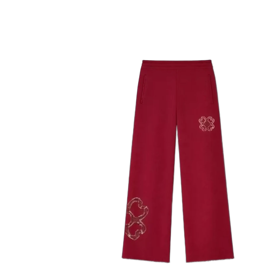 Clover Bloom Sweatpants — Crimson